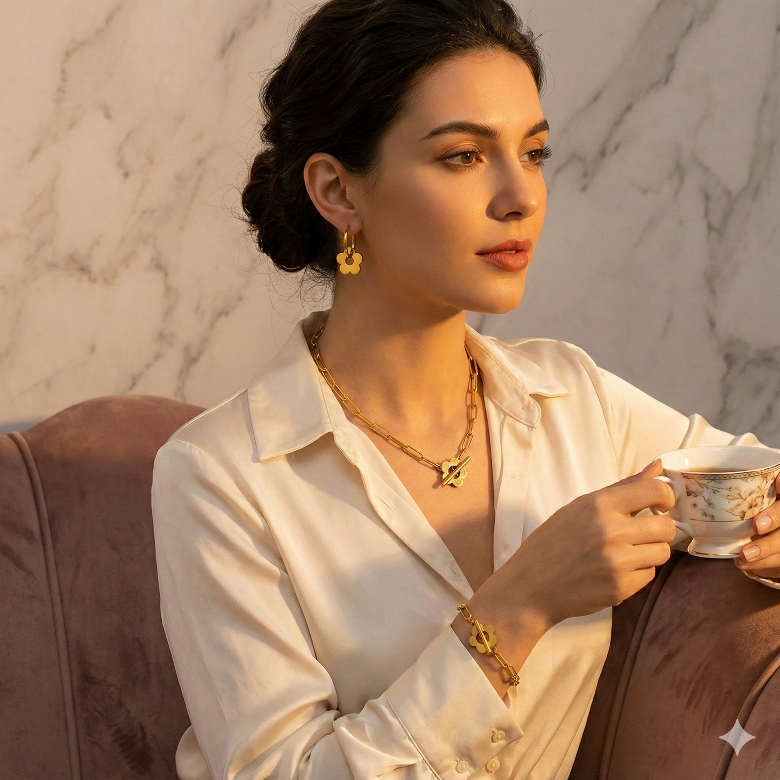 Collier & Boucles d’Oreilles Élégance Dorée – L’accessoire qui illumine chaque look – Image 3